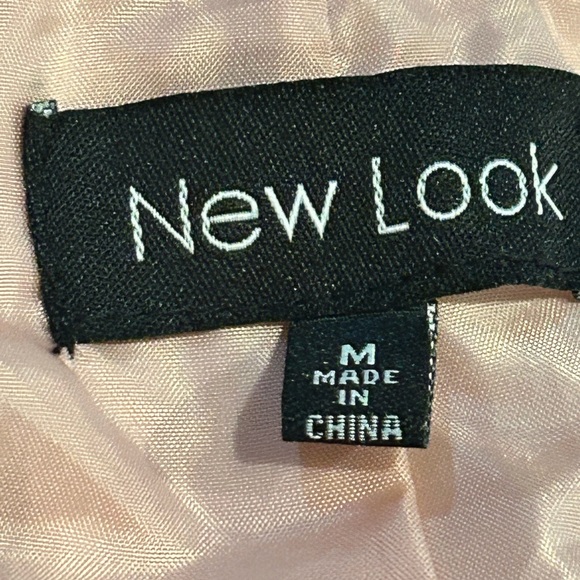 Medium New Look pink en point satin full zip varsity  jacket coat - Picture 10 of 13